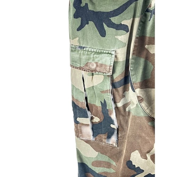 Vintage Military Camouflage Cargo Pants M Reg Adjustable Waist Cotton Outdoor - Picture 11 of 15